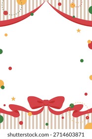 Ribbon Decoration Frame, Circular Object, Pop Design, Vertical