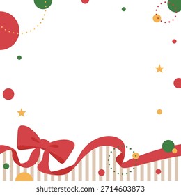 Ribbon Decoration Frame, Circular Object, Pop Design, Square Size