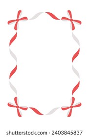 Ribbon decoration frame, vector, red
