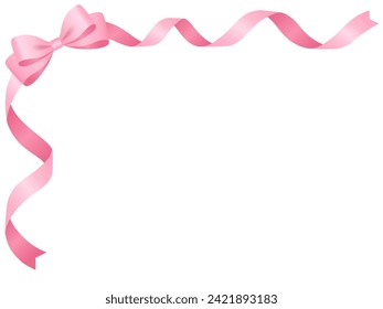 Ribbon decoration pink vector illustration