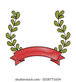 ribbon decorative frame with wreath