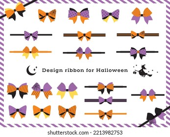 Ribbon design material set for Halloween