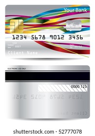 Ribbon design on credit card