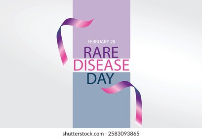 Ribbon Design Rare Disease Day with date 28Feb