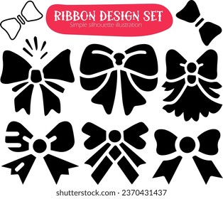 Flachbanddesign-Set, einfache Silhouettengrafik
