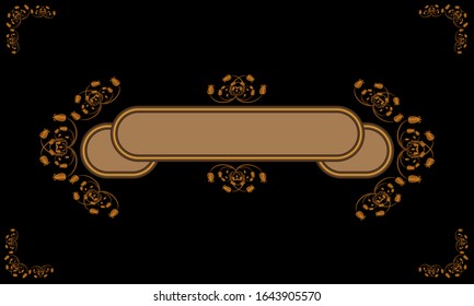 The ribbon design in shades of brown and golden yellow with a combination of ornament and absract flower arrangement produces a work that has its own value. This design can be used for various digital