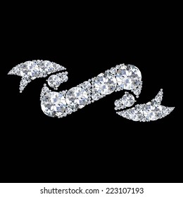 ribbon diamond . Vector illustration