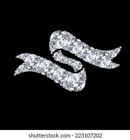 ribbon diamond . Vector illustration