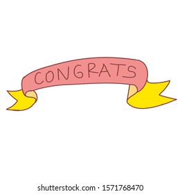 Ribbon Doodle with Congrats Text