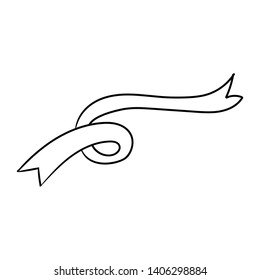 ribbon doodle icon vector hand draw