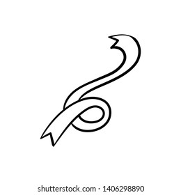 ribbon doodle icon vector hand draw
