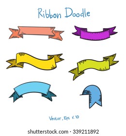 ribbon doodle vector