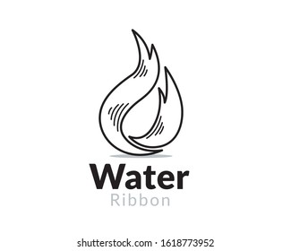 Ribbon drawing line art classic style logo design inspiration