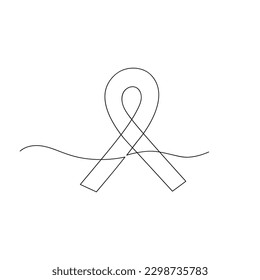 Cinta dibujada en una línea continua. Dibujo de una línea, minimalismo. Ilustración vectorial.