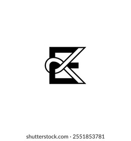 Ribbon EK, KE, E AND K Abstrakte Initiale Monogramm Buchstaben Alphabet Logo Design