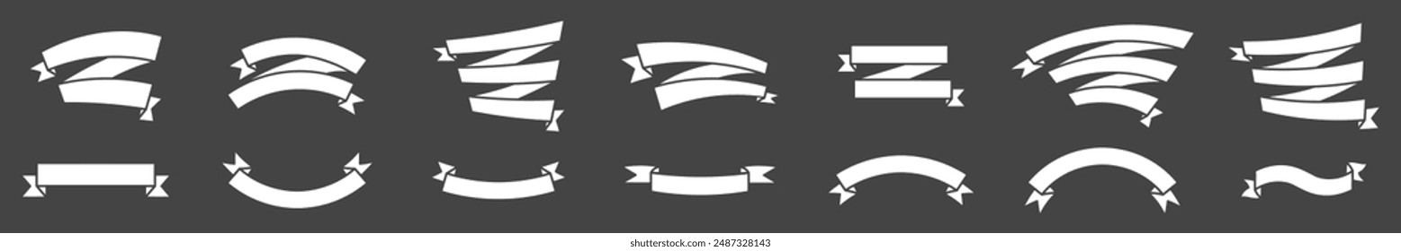 Ribbon elements collection,Ribbon banners set. Vector 