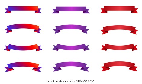 Ribbon elements. Modern simple ribbons collection. Vector illustration.Gradient vector.10EPS