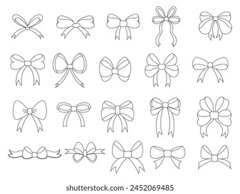 Ribbon elements. Modern simple ribbons collection. Flat banner ribbon for decorative design. Ribbons, Banners, badges, Labels Design Elements.