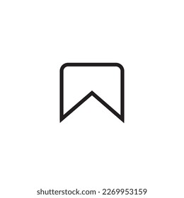 Ribbon end icon logo for save symbol