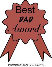 Ribbon Father's day Badge illustration