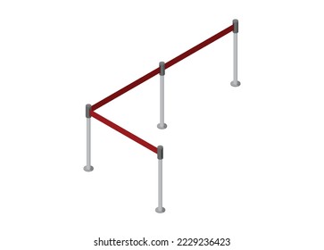 Ribbon fence. Simple flat illustration in isometric view.