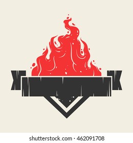 Ribbon with fire