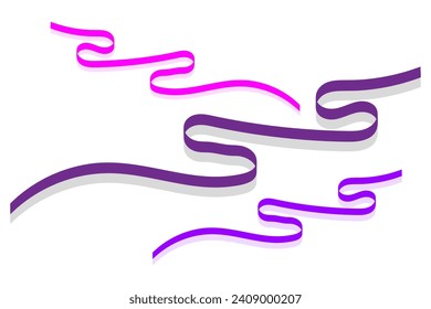 Ribbon Flag 3D Effect Vector illustration.