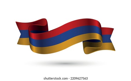 Ribbon with flag of Armenia.Vector illustration.