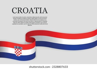 Ribbon flag of Croatia . Abstract background