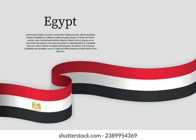 Die Flagge Ägyptens in der Ribbon. Feierabend-Hintergrund-Vorlage