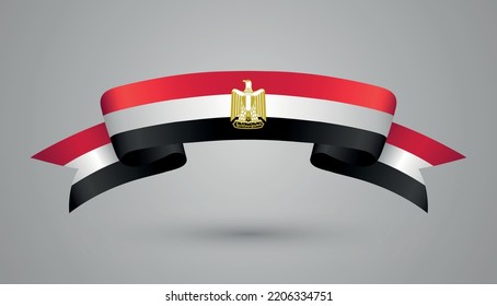 Ribbon with flag of Egypt.Vector illustration.