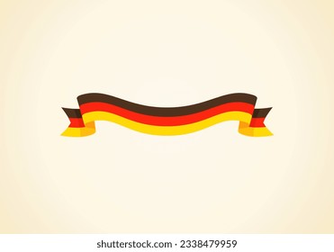 Ribbon with flag of Germany in flat design style.