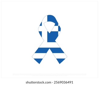 Ribbon flag of GREECE on a white background, Editable Vector illustration of GREECE flag, National Day design, Flag of Greece flat design, National Day of Greece