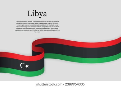 Die Flagge Libyens. Feierabend-Hintergrund-Vorlage