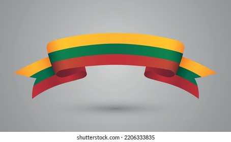 Ribbon with flag of Lithuania.Vector illustration.