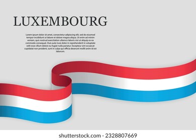 Ribbon flag of Luxembourg . Abstract background