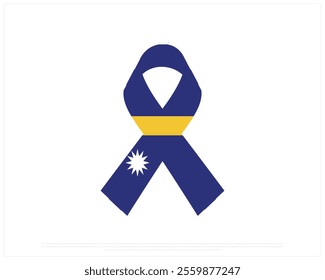 Ribbon flag of NAURU on a white background, Editable Vector illustration of NAURU flag, National Day design, vector design of Nauru Flag, National Day of Nauru