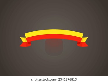 Ribbon with flag of Prague, Warsaw, Mulheim, Ceske Budejovice or Department of Lambayeque in flat design style.