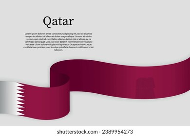 Bandera de Cinta de Qatar. Plantilla de fondo de la celebración