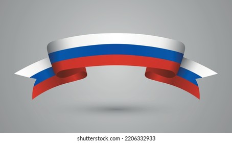 Cinta con bandera de Rusia.Ilustración vectorial.