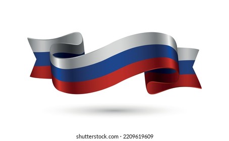 Cinta con bandera de Rusia.Ilustración vectorial.