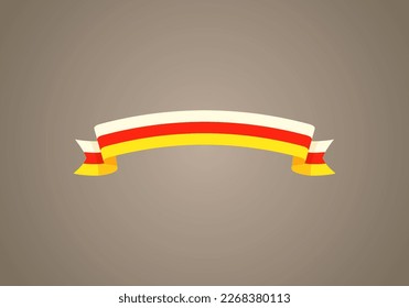 Ribbon with flag of South Ossetia in flat design style.