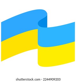 Ribbon flag of ukraine. Ukraine, europe. Flowing lines. Country flag. Vector illustration. Stock image.