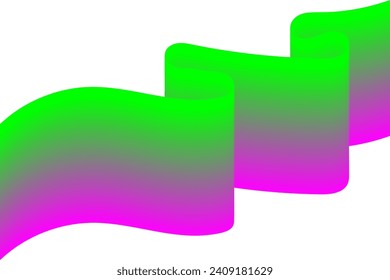 Ribbon Flag Using 3D Effect Vector illustration.