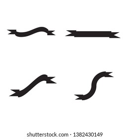 Ribbon flat black template vector