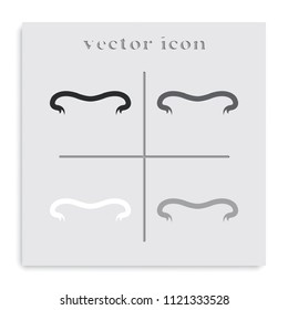 Ribbon flat black and white vector icon.