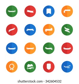 Ribbon flat icons for media