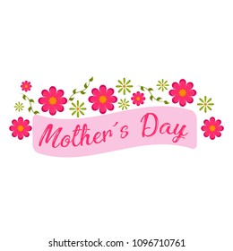 Ribbon with flowers. Mother day