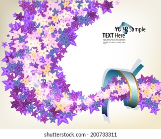 Ribbon of flowers. Template for wedding invitations and birthday cards