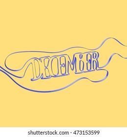 Ribbon font forms 'December', vector illustration